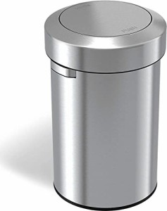 iTouchless Titan 64 Liter Swing Open Trash Can, Round Stainless Steel Bin for Kitchen, Office, Business, Restaurant