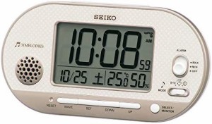 セイコークロック(Seiko Clock) 置き時計 薄ピンクゴールド 本体サイズ: 8.1×15.9×4.9cm 目覚まし時計 電波 デジタル 温度 湿度 表示 S
