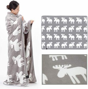 【送料無料】とろけるフランネル 着る電気毛布 クルン (グレー ロングサイズ(140×180cm))