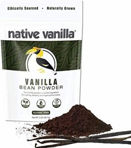 【送料無料】Native Vanilla バニラパウダー バニラ タヒチ 自家製ベーキング アイスクリーム コーヒー 製菓 製パン 約 (56.7 g)