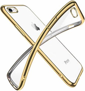 iPhone6 ケース iPhone6s ケース クリア 透明 tpu シリコン メッキ加工 スリム 薄型 4.7インチ スマホケース 耐衝撃 ストラップホール 黄