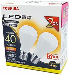 東芝 LED電球 40W相当 広配光 電球色 E17口金 2P 密閉器具対応 LDA4L-G-E17S40V2RP