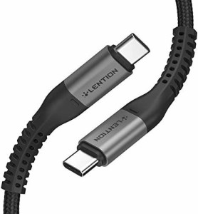 LENTION USB-C to USB-C 充電専用ケーブル 1m 60W対応 USB Power Delivery USB2.0 480Mbps転送速度 タイプc Ｍacbook、iPad Pro、Surface