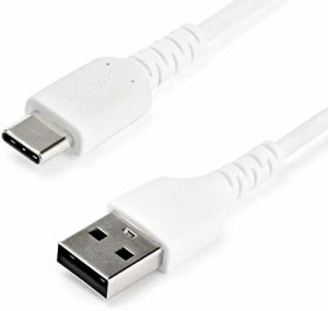 StarTech.com USB-A - USB-C ケーブル/1m/USB 2.0/急速充電・データ転送/アラミド繊維補強/オス・オス/ホワイト RUSB2AC1MW