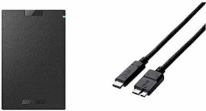 【セット買い】BUFFALO ポータブルSSD 日本製 PS4(メーカー動作確認済) USB3.1(Gen1) 対応 1TB SSD-PG1.0U3-B/NL 耐衝撃・コネクター保護