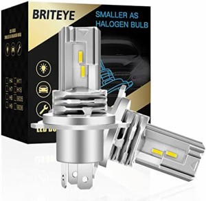 【送料無料】Briteye(まぶしい) 車/バイク LED ヘッドライト H4 車検対応 一体型 H4 LEDバルブ HI/LO切替 6500K ホワイトCREEチップ搭載 