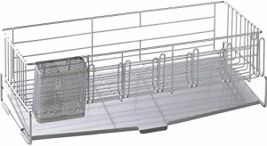 下村企販 水切りかご 水切りバスケット 省スペースに置ける 【日本製】 ステンレス 伸縮 41493 燕三条
