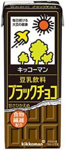 キッコーマン 豆乳飲料 ブラックチョコ 200ml ×18本