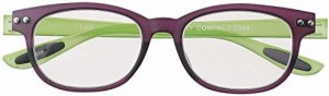 メイガン 老眼鏡 ブルーライトカット 携帯 軽量 おしゃれ ウェリントン colorfulook パープル*グリーン 度数+0.50 (カラフルック 軽量 形