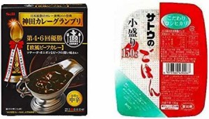 【セット販売】神田カレーグランプリ 100時間カレーB&R 欧風ビーフカレー お店の中辛 180g×5個 + サトウのごはん こだわりコシヒカリ小