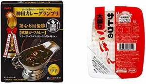 【セット販売】神田カレーグランプリ 100時間カレーB&R 欧風ビーフカレー お店の中辛 180g×5個 + サトウのごはん 新潟県産コシヒカリ大