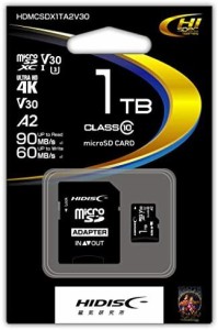 【送料無料】HIDISC 超高速microSDXCカード 1TB CLASS10 UHS-I Speed class3, A2対応 HDMCSDX1TA2V30