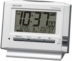 リズム(RHYTHM) 目覚まし時計 電波時計 電子音アラーム 温度 湿度 カレンダー ライト付き 8RZ222SR03