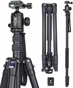 【送料無料】コンパクトアルミ 三脚 全伸高 209.8cm トラベル 一脚伸縮可変式 レバーロック Tripod 高級ボール雲台とクイックシュー付き 