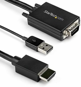 StarTech.com VGA - HDMI 変換アダプタケーブル 2m USBオーディオ対応 1920x1080 アナログRGBからHDMIに変換 VGA2HDMM2M