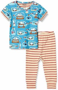 Hatley ハットレイ バジャマ上下セット オーガニックコットン ボトルシップ カニ柄, 100% Organic Cotton Bottled Ships Baby Short Slee