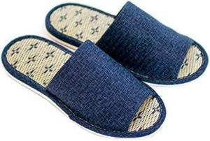 オカ(OKA) 日本製 畳スリッパ Lサイズ ブルー(足のサイズ26.5cmまで い草 和) 4548622995176
