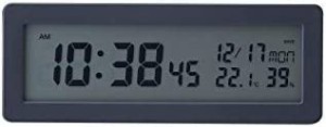 無印良品 デジタル電波時計(大音量アラーム機能付) 置時計・ブラック 82136968