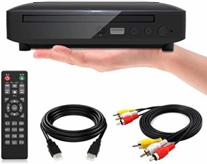 【送料無料】ミニDVDプレーヤー 1080Pサポート DVD/CD再生専用モデル HDMI端子搭載 CPRM対応、録画した番組や地上デジタル放送を再生する