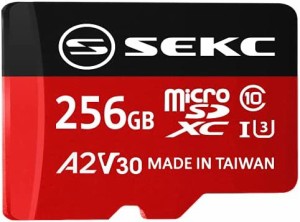 【】SEKC microSDXCカード 256GB A2 UHS-I(U3) V30 Class10対応 4K ULTRA HD対応 最大読出速度100MB/s SDアダプタ付 -SV30A2256