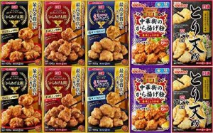 日清 唐揚げ粉+とり天 5種 (から揚げ粉香ばししょうゆ味2袋、から揚げ粉ガーリック風味2袋、から揚げ粉塩味2袋、中華街のから揚げ粉2袋、