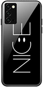可愛い Galaxy Note20ケース ガラス 笑顔 スマイル Nice ニコちゃん ギャラクシーノート20 6.7 インチガラスケース TPUバンパー 強化ガラ