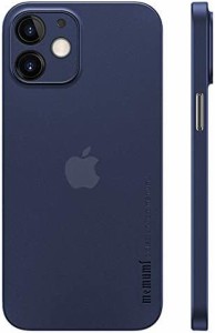 iPhone 12対応ケース 0.3?o超薄型 memumiR 全面保護カバー 指紋防止 傷付き防止 6.1インチ 人気ケース・カバー (Trans-Blue)