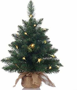 クリスマスツリー，人工松，クリスマス装飾，人工ミニクリスマスツリー，LEDイルミネーションライト オーナメント付き ，おしゃれ 高級ク