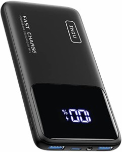 INIU モバイルバッテリー 10500mAh (大容量 急速充電 軽量 薄型)【22.5W PD3.0 QC3.0 内蔵スマホホルダー PSE認証済 低電流モード搭載 LC