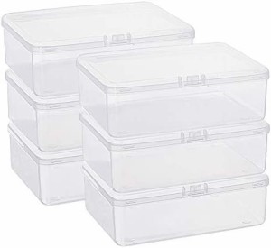 【送料無料】BENECREAT 6個長方形小物収納ケース プラスチックケース 14.4x10.8x4.7cm ビーズ収納ケース パーツ収納ボックス 小物収納ボ