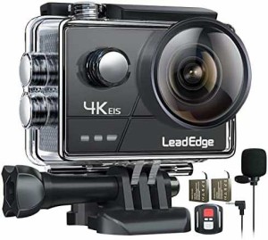 【新型】 LeadEdge アクションカメラ 4K/30FPS 1080P/60FPS 2000万画素 SONYセンサー 2インチIPS液晶画面 EIS手振れ補正 外部マイク対応