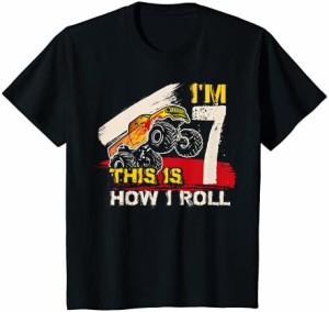 キッズ これは私がモンスタートラックの7歳の誕生日の男の子のシャツを転がす方法です Tシャツ