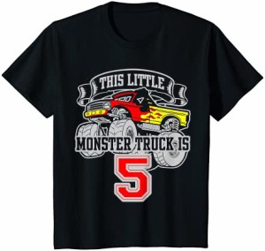キッズ モンスタートラック5歳の誕生日このリトルモンスタートラック Tシャツ
