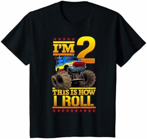 キッズ モンスタートラック2歳の誕生日2歳の誕生日プレゼント Tシャツ