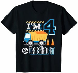 キッズ 建設用トラックショベル4歳の誕生日4歳4T Tシャツ