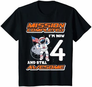 キッズ 宇宙4歳4歳の誕生日宇宙船プラネットパーティー Tシャツ