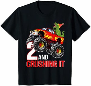 キッズ 男の子2歳の誕生日モンスタートラックの誕生日2歳の車 Tシャツ