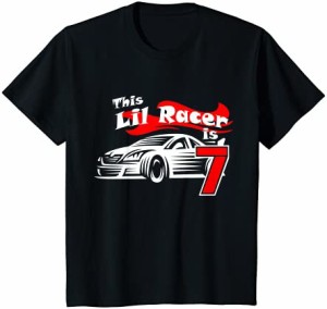 キッズ 7歳の誕生日のレーシングカーの運転手私は小さなレーサーです Tシャツ