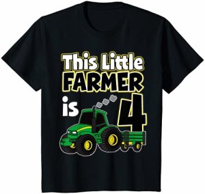 キッズ 4歳の誕生日この小さな農夫のトラクター4歳 Tシャツ