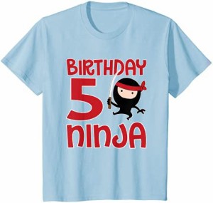 キッズ 5歳の誕生日の黒忍者ギフト5歳 Tシャツ