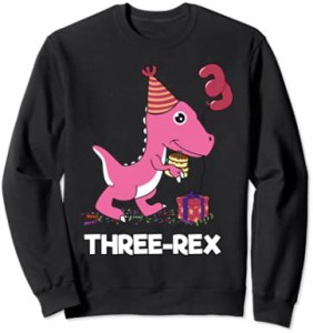 【送料無料】スリーレックス3歳の男の子の女の子T-レックス恐竜の誕生日の子供たち トレーナー