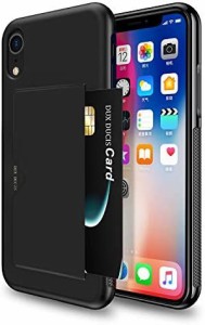 【背面カード収納付】 iPhone XR ケース カード収納 上質な手触り アイフォン XR カバー 耐衝撃 軽量 薄い ICカード収納 OWLGuardian ス