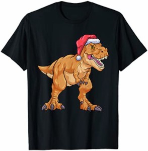 Santa Dinosaur Christmas T Rex Pajamas Kids Girls Boys Xmas Tシャツ