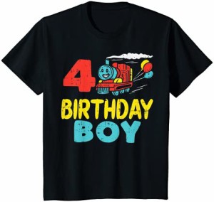 キッズ 4 Birthday Boy Train Cute Chugga Choo 4th Birthday Kids Gift Tシャツ