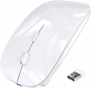 ワイヤレスマウス Bluetooth マウス 2.4GHz 光学式 3DPIモード 充電式(White)