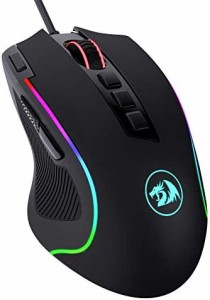 Redragon M612 Predator RGB ゲーミングマウス 8000 DPI 有線光学ゲーマーマウス 11個のプログラム可能なボタン & 5つのバックライトモー