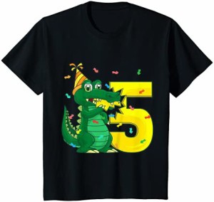 キッズ クロコダイル 5歳の誕生日 男の子 女の子 ギフト Tシャツ