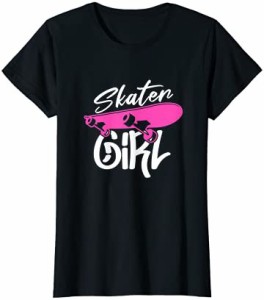 女の子のためのスケータースケートボードスケートボード Tシャツ