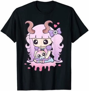 Kawaii パステルゴスかわいい不気味な女の子の頭蓋骨 Tシャツ