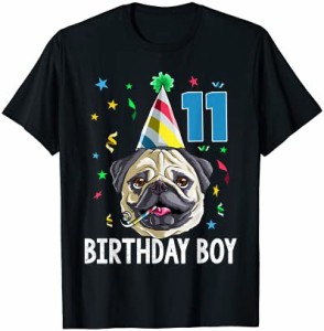 Pug Birthday Boy 11th T Shirt Dog Kids Boys Gift Idea Party Tシャツ